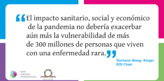 El impacto sanitario, social y económico de la pandemia no debería exacerbar aún más la vulnerabilidad de más de 300 millones de personas que viven con una enfermedad rara.